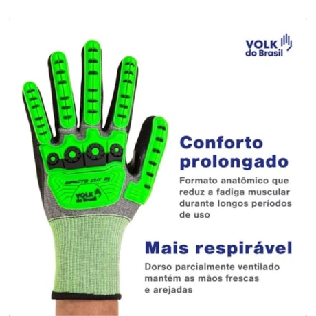 Luva Anti Corte Tricotada Nitrílica Dorso Emborrachado CA 42941 IMPACTO CUT R2 VOLK-12e8830f-06a1-401b-b97c-d985057a109c