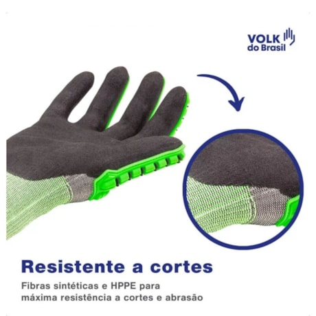 Luva Anti Corte Tricotada Nitrílica Dorso Emborrachado CA 42941 IMPACTO CUT R2 VOLK-99c0a4e9-0c32-4db4-8f29-e641b7f831a6