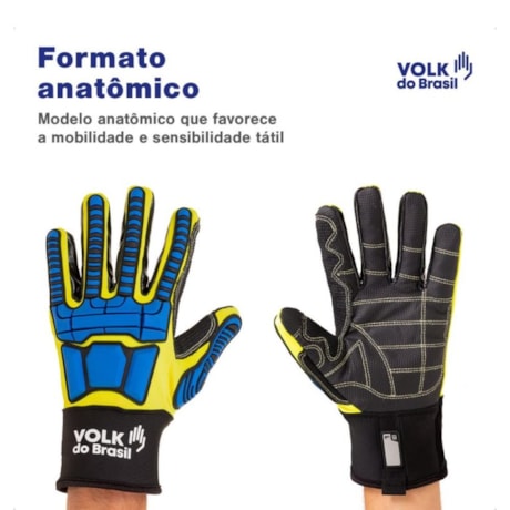 Luva de Couro Sintético Aramida para Impactos Cortes e Riscos Tam EG CA 43109 IMPACTO CUT R3 VOLK-8671f648-f465-4eaa-b0b9-3f629df3177c
