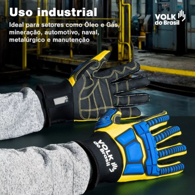 Luva de Couro Sintético Aramida para Impactos Cortes e Riscos Tam EG CA 43109 IMPACTO CUT R3 VOLK-f345a002-fcee-4d87-897c-bb6fa14bf637