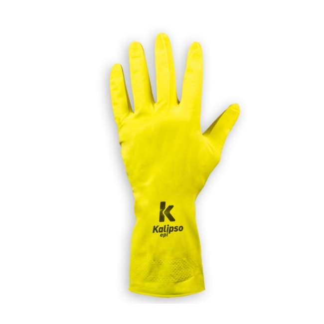 Luva de Látex Flocada com Forro Amarela CA 38090 LATEX LIGHT KALIPSO-5a496917-97dd-4d89-b4ee-286701e07107