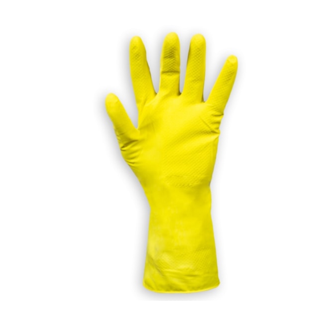Luva de Látex Flocada com Forro Amarela CA 38090 LATEX LIGHT KALIPSO-227aed29-d3a6-468d-9283-de774c16b69c