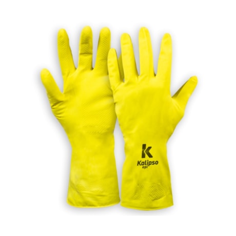 Luva de Látex Flocada com Forro Amarela CA 38090 LATEX LIGHT KALIPSO-b25c9c30-c560-4d51-b93f-31d07a31afc8