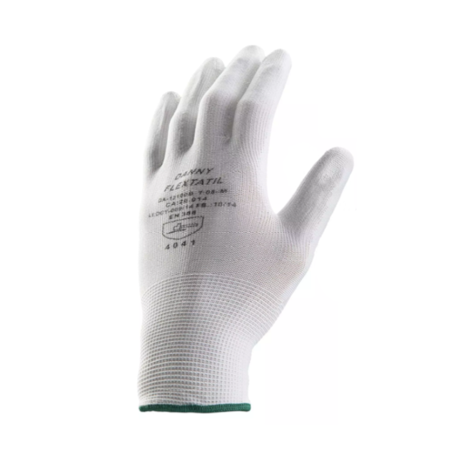Luva de Nylon Palma Poliuretano Branca Tamanho G CA 29017 DA12100-G-BR FLEXTACTIL DANNY-e8fffc3c-c785-4140-ae4d-3dbf999f5c87