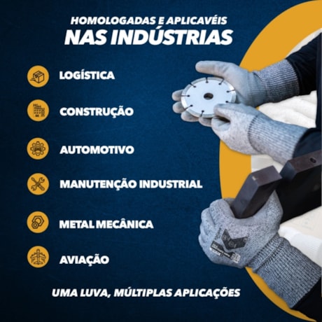 Luva de Proteção Anticorte SAARA Punho Longo Tamanho G CA 34712 KALIPSO-e24856dd-5881-40ec-848e-835213b99dd0