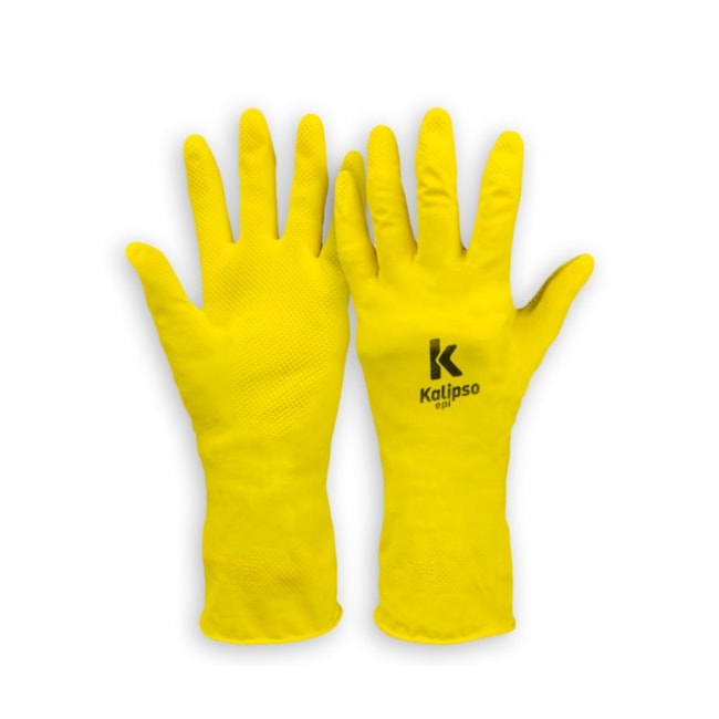 Luva de Proteção Látex Flocada com Forro Amarela CA 13959 LATEX KAL KALIPSO-3edc7876-452f-4778-92ee-fc0198a1f04a