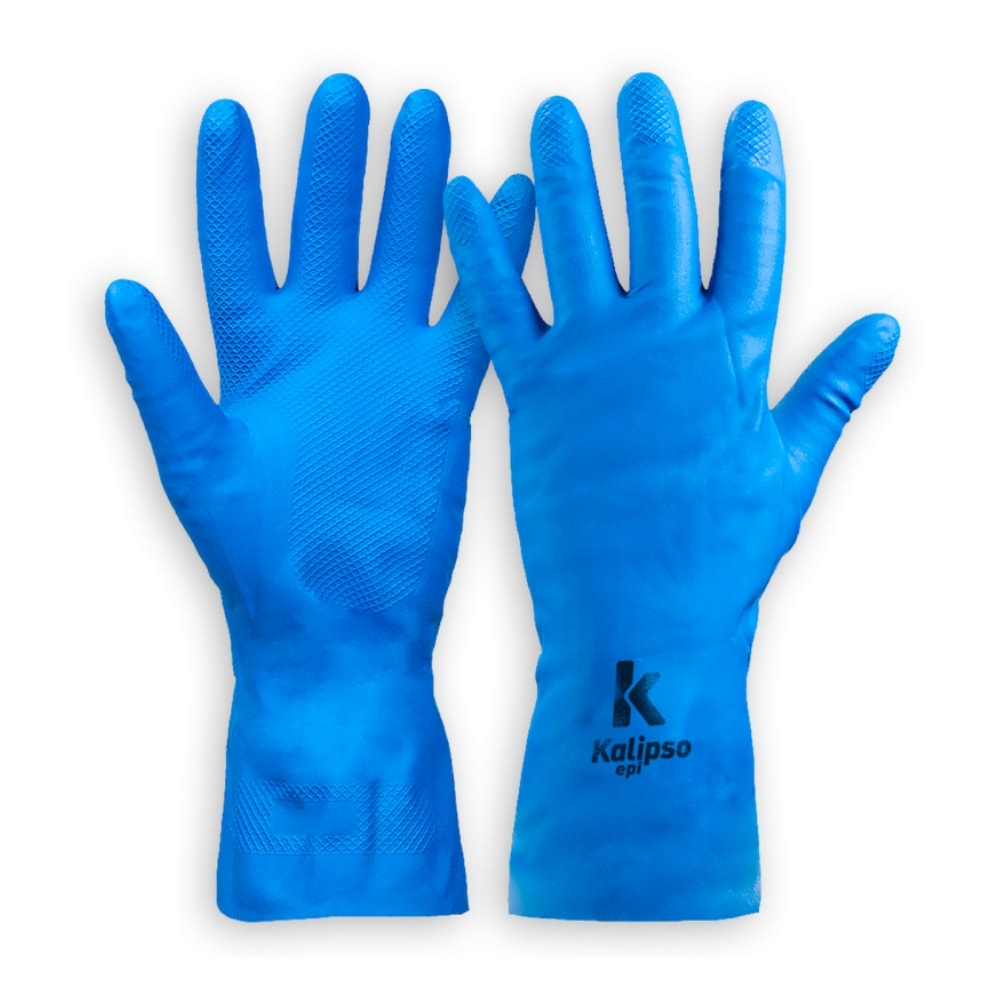 Luva de Proteção Látex Natural Azul CA 32728 SUPER SILVER AZ