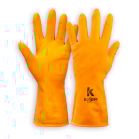 Luva de Proteção Látex Natural Flocada com Forro CA 32499 LATEX ORANGE KALIPSO
