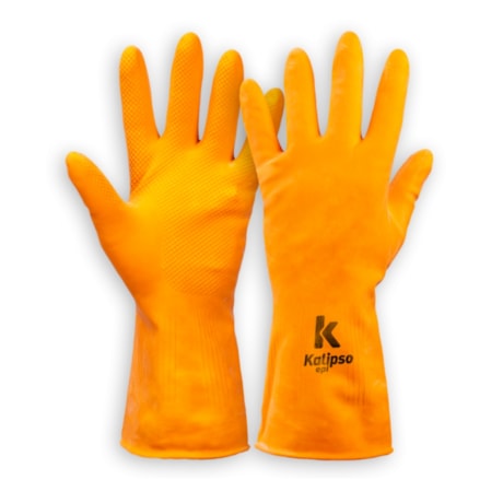 Luva de Proteção Látex Natural Flocada com Forro CA 32499 LATEX ORANGE KALIPSO-5258c5e9-2602-4770-b57b-b27f8a0087d7