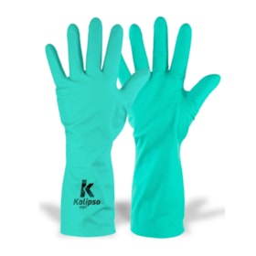 Luva de Proteção Nitrílica Verde sem Forro Interno CA 50695 NITRILI-KA 03 KALIPSO