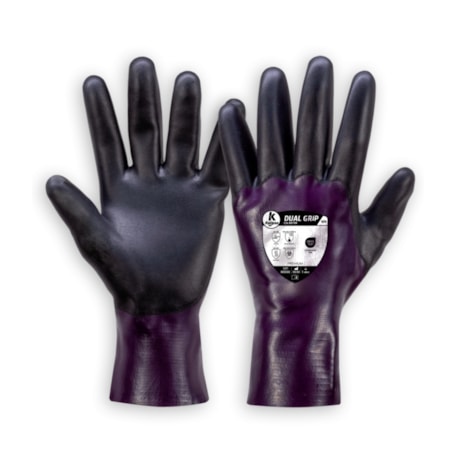 Luva de Proteção Química e Mecânica Nitrílica Tam G CA 50739 DUAL GRIP KALIPSO-fa844952-342a-4780-b616-437ce48cb5a7