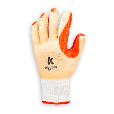 Luva de Proteção Tricotada em Algodão Revestida em Látex CA 41415 RED GRIP KALIPSO