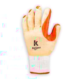 Luva de Proteção Tricotada em Algodão Revestida em Látex CA 41415 RED GRIP KALIPSO