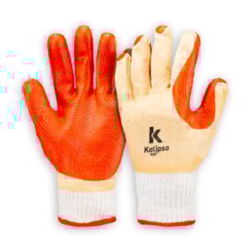 Luva de Proteção Tricotada em Algodão Revestida em Látex CA 41415 RED GRIP KALIPSO