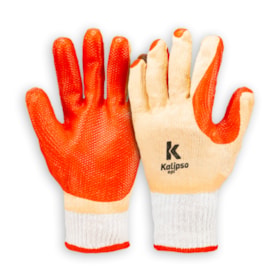 Luva de Proteção Tricotada em Algodão Revestida em Látex CA 41415 RED GRIP KALIPSO
