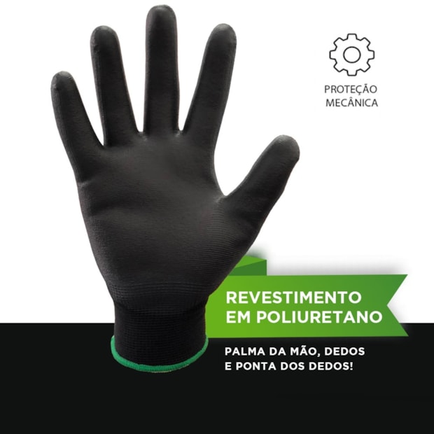 Luva de Segurança Anti Corte Tamanho G Preta com 12 Pares SUPERTACT CARBOGRAFITE-24ee71cd-9b71-4970-901a-1ac16034931f