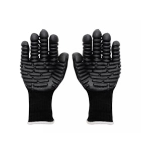 Luva de Segurança Antivibração em Fibras Naturais e Sintéticas Emborrachada Preta CA 38257 GORILA VOLK
