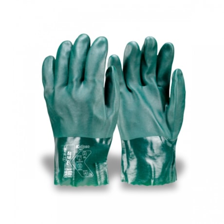 Luva de Segurança de PVC 27CM Palma Áspera CA 21420 KALIPSO