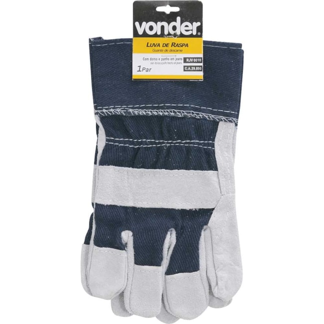 Luva de Segurança Mista de Raspa Jeans CA 35452 7020000003 VONDER-a578cebc-010b-473f-8e22-8877177884e6