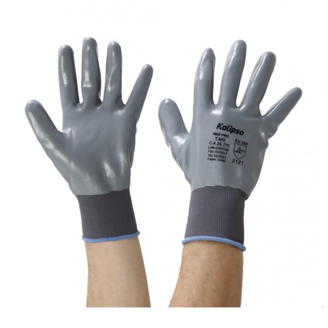 Luva de Segurança Nitrílica Total CA 35770 NBR PRO CINZA KALIPSO-f25228b5-68dc-42c2-9592-cf1c1a8396ed