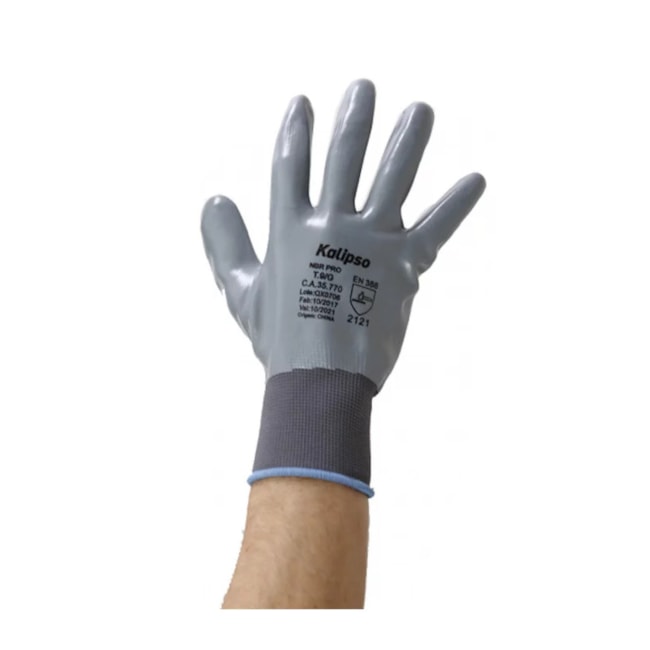 Luva de Segurança Nitrílica Total CA 35770 NBR PRO CINZA KALIPSO-f12059ab-4456-4cf3-830b-32a3247993c9