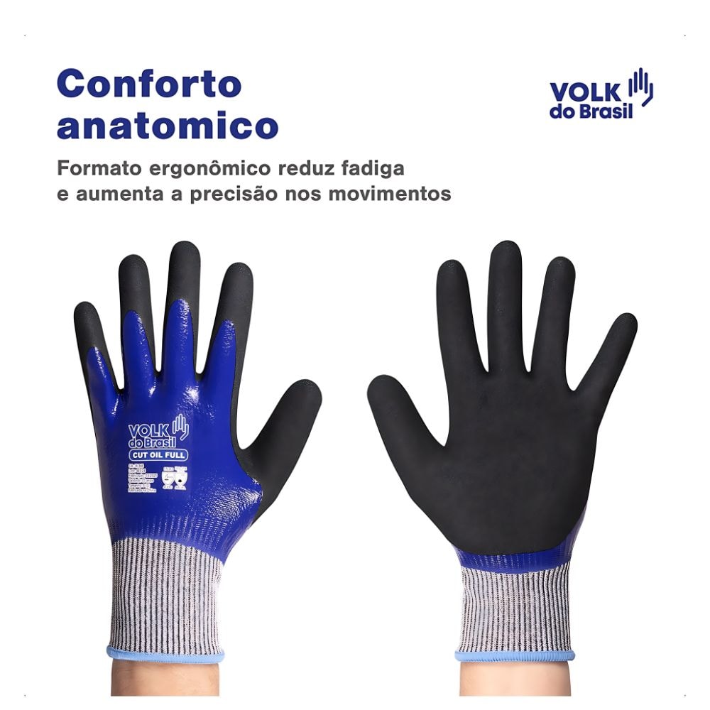 Luva de Segurança Polietileno Nitrílica Anti Corte CA 36848 CUT