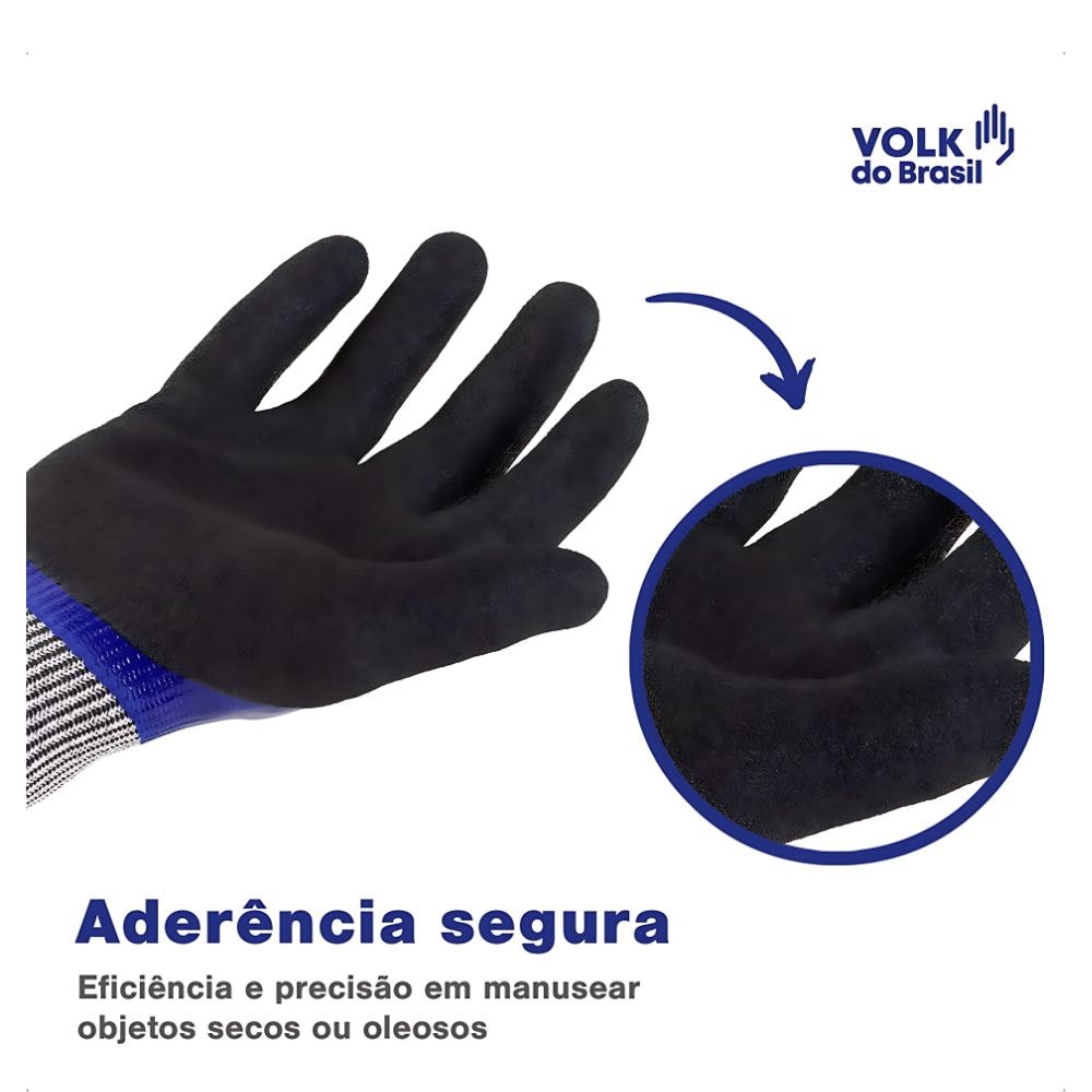 Luva de Segurança Polietileno Nitrílica Anti Corte CA 36848 CUT