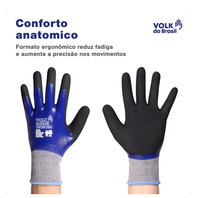 Luva de Segurança Polietileno Nitrílica Anti Corte CA 36848 CUT OIL FULL VOLK-83511691-a57e-4d3a-b791-7839f6e433d8