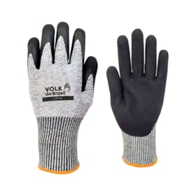 Luva de Segurança Polietileno Revestida Nitrila Sandy Anti Corte CUT OIL VOLK