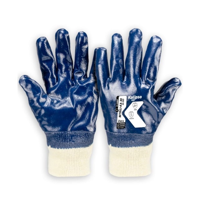 Luva de Segurança Revestida em Borracha Nitrílica Azul CA 50807 NITRILI-KA 30 KALIPSO-721dc974-c842-4f73-92c9-322ddf72a6c6