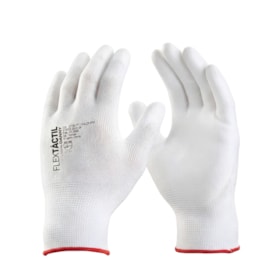 Luva de Segurança Tricotada de Nylon com Poliuretano (PU) Branca CA 29014 DA12100 BR DANNY