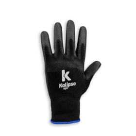Luva de Segurança Tricotada em Nylon CA 15272 PU PRETA KALIPSO