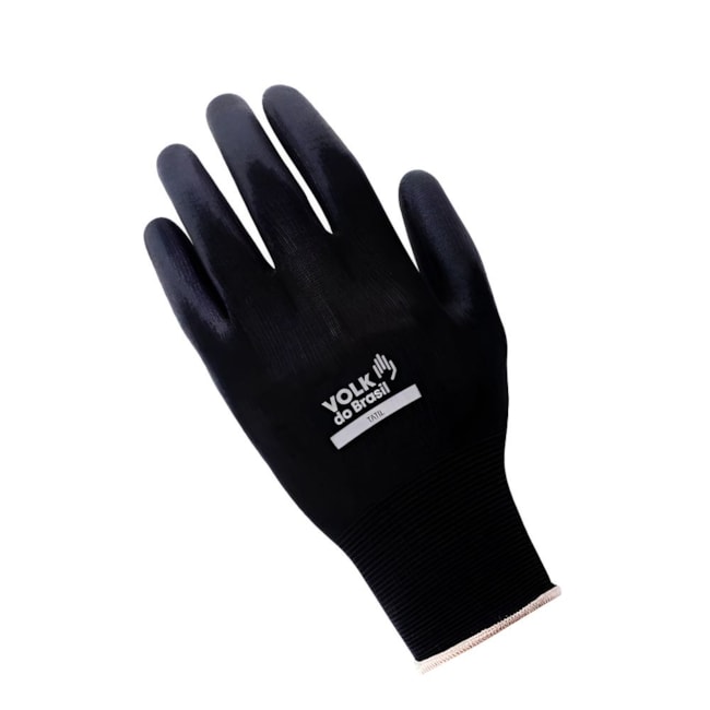 Luva de Segurança Tricotada Poliamida Elastano Revestimento PU Preta CA 30916 TATIL BLACK VOLK-e15428b4-5120-41a5-8da5-a663e911a350