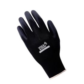 Luva de Segurança Tricotada Poliamida Elastano Revestimento PU Preta CA 30916 TATIL BLACK VOLK