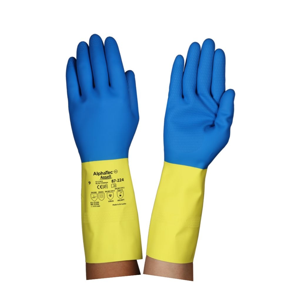 Luva Latex Natural Neopreme Flocada CA 12872 87-224 CHEMI PRO