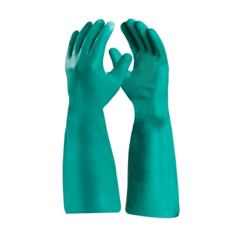 Luva Nitrílica de Proteção Química Longa sem Forro Verde CA 12254 DA36104 NITRIFLEX LONGA DANNY
