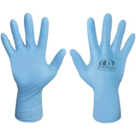 Luva Nitrílica Descartável Azul 24cm (100 unidades) CA 42979 DA90200 SENSIFLEX