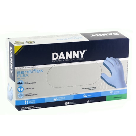 Luva Nitrílica Descartável Azul 24cm (100 unidades) CA 42979 DA90200 SENSIFLEX-27e631a2-906a-4186-a61c-dc903b8d6fd0