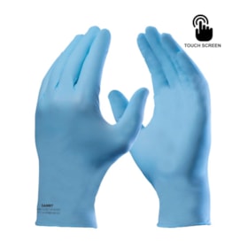 Luva Nitrílica Fina Descartável 29cm Azul Caixa com 50 Peças DA-90.500 DANNY