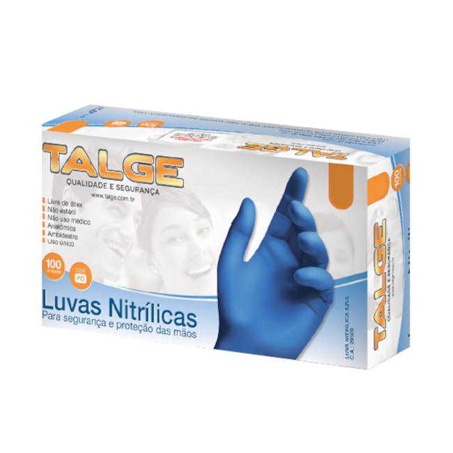 Luva Nitrílica sem Amido (100 unidades) Azul Tamanho M 7241 TALGE-2b079225-c832-44ce-8566-544ee57a52a9