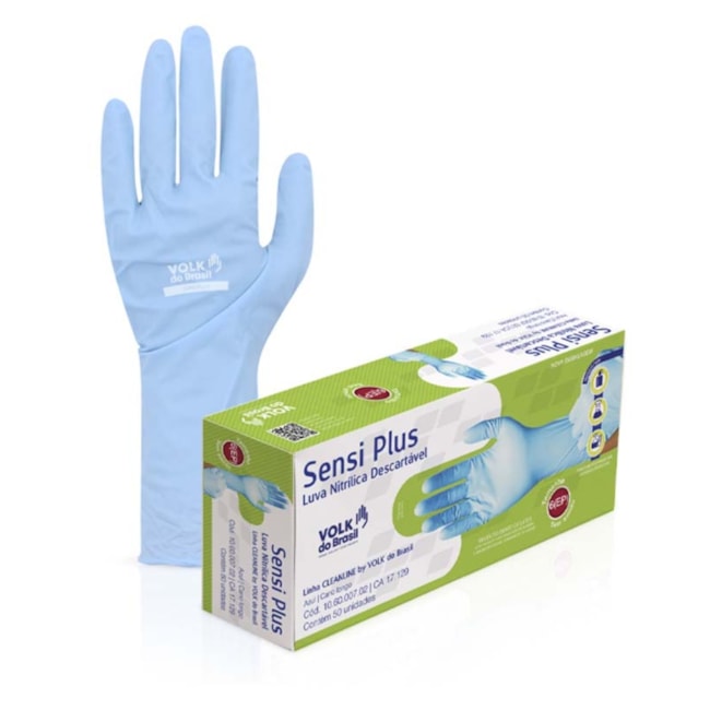 Luva Nitrílica Texturizada sem Amido Azul CA 47448 10.60.007.02 SENSI PLUS VOLK-1c94a520-e16b-4e57-aac0-7307f5b0519e