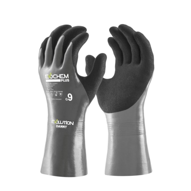 Luva Segurança Tricotada em Nylon/Elastano Nitrílico Foam Cinza e Preto CA 51.841 DA35530E EVOCHEM PLUS DANNY-42a1e1a4-1e2c-45ca-9e6a-af1d617cc652