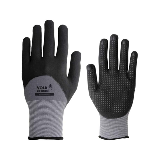 Luva Tricotada de Nylon Revestimento Nitrílico Preto/Cinza Tamanho G CA 37168 MICROFOAM 10.31.471.41 VOLK-01c1469c-c75b-4e29-bd56-4b0d023c5f03
