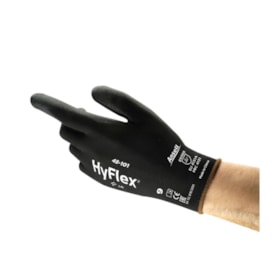 Luva Tricotada Nylon Revestida Pu Preta CA 16722 HyFlex 48-101 ANSELL