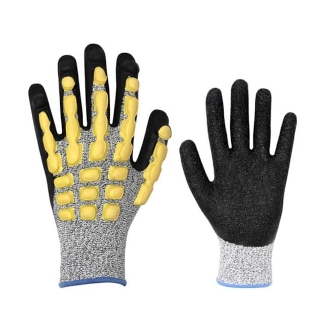 Luva Tricotada Poliéster Revestida Látex Corrugado Dorso Emborrachado CA 38654 IMPACTO CUT VOLK-d540f600-fe25-450a-863d-bb3230f85482