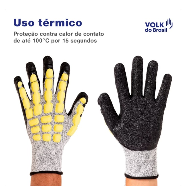 Luva Tricotada Poliéster Revestida Látex Corrugado Dorso Emborrachado CA 38654 IMPACTO CUT VOLK-55a62198-b832-4da9-a9eb-373f15b1cfa8