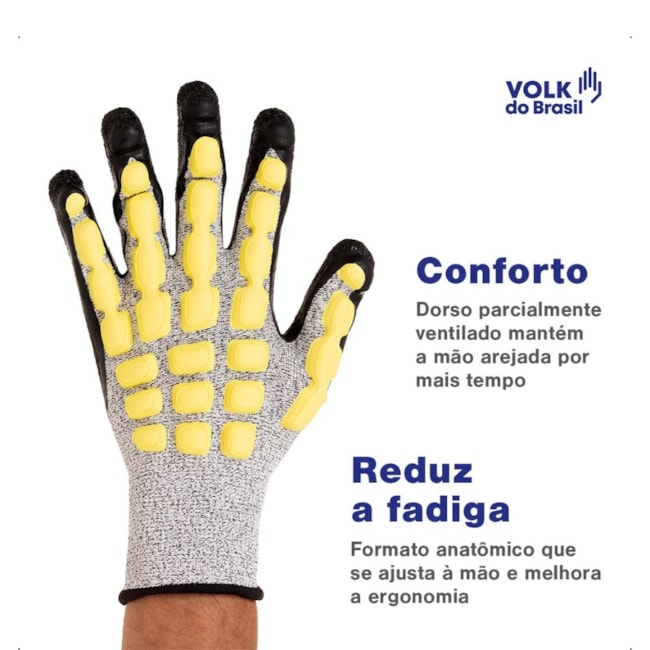 Luva Tricotada Poliéster Revestida Látex Corrugado Dorso Emborrachado CA 38654 IMPACTO CUT VOLK-6dd06d35-0505-444e-8604-94ad94893ca0