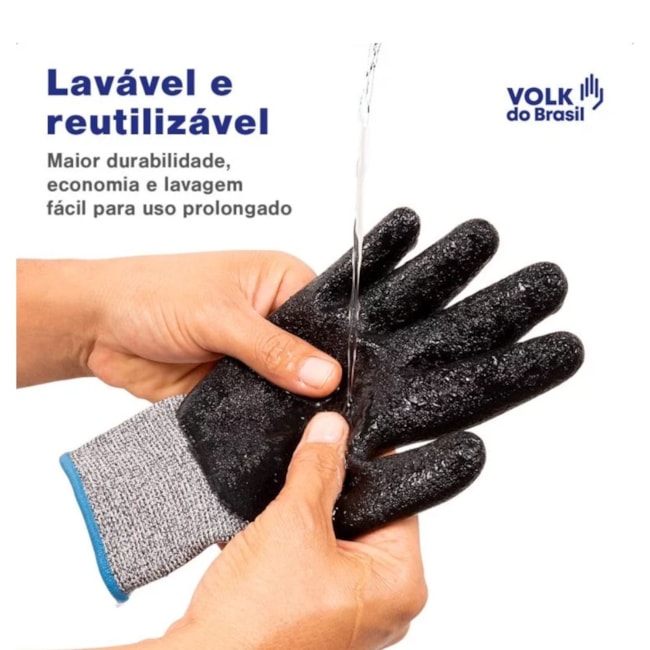 Luva Tricotada Poliéster Revestida Látex Corrugado Dorso Emborrachado CA 38654 IMPACTO CUT VOLK-cd22f3d6-386c-4c8d-ac21-ed58942f4a67