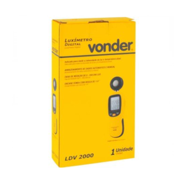 Luxímetro Digital 0 a 200.000 Lux LDV 2000 3870002000 VONDER-71eb7bac-753d-476e-96ee-395a42848ba8