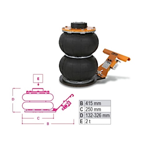 Macaco Hidráulico Pneumático Inflável 2 Toneladas Estágios 132 a 326mm 3061/2T BETA-610d2497-c8a3-4df9-bd70-a20c73abb50a
